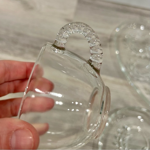 Vintage 1950s 8pc Federal Glass Homestead Snack Set Cups Plates Original Box - Picture 8 of 10